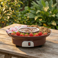 Tabletop Chocolate Fondue Fountain Compact Electric Fondue Pot Keep Warm Chocolate Melting Pot Convenient for Families