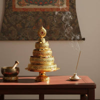 Tibetan Buddhist Mandala Plate Sturdy and Long-Lasting Mandala Offering Set Tiered Ceremonial Offering Tray Portable