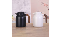 Large Capacity Tea Brewing Pot with Infuser Double Walled Smart Thermal Pot Leak Proof Stainless Steel Thermal Jug Easy Pour Spout for Home, Office, Meeting Room