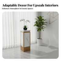 Floor-Standing Rectangular Display pillar Elegant Accent Piece Pedestal Stand Modern design Decorative Furniture Minimalist Design for Home Decorators, Interior Designers, Hotel Lobby, Living Room, Entryway, Showroom