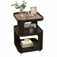 Movable with casters curved designd Rolling Table Light Luxury Rolling curved designd Table Modern and design Household Furniture Multi-Functional for Apartment Dwellers, telecommuter Workers