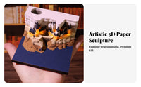 Paper Carving Desk Ornament Creative Design 3D Tear-Away Calendar Unique Gift Dimensional Art Memo Pad for Students, Friends, Study Room, Home