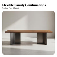 4-Seater Wooden Dining Set French Retro Design Table and Chair collection Completely Wood Household Furniture for Apartment Dwellers, Families, Kitchen, Home