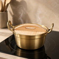 Double Handle Ramen Pot Round Cooking Gear Small