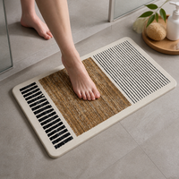 Japanese Wabi-Sabi Style Diatomaceous Earth Bath Mat, Absorbent Non-Slip Shower Room Mat