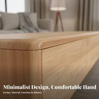 Solid Wood TV Cabinet Fully Assembled Walnut Wood Floor Cabinet Sturdy Build Walnut Entertainment Console for Homeowners, Families, Bedroom, Office