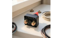 Black Housing Rotary Ignition Switch Red Knob Panel Mount Ignition Switch Metal Terminals Electrical Part Mounting Holes