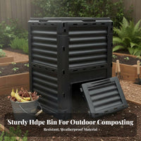 Outdoor Compost Bin Large Capacity Garden Waste Composter 300L Compost Container for Gardeners, Homeowners, Yard, Backyard