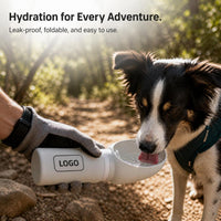 Portable Pet Water Bottle with Foldable Silicone Bowl for Outdoor Travel