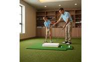Golf Bunker Practice Mat Two-Surface Sandstroke Practice Mat Yellow and White Portable