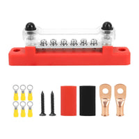 Transparent 6-Way Bus Bar with Cover Clear Busbar Slimline Bus Bar with Cover Easy to Install for DIYers, Electricians, RV, Boat, Automotive