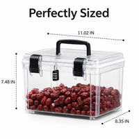 Sturdy Duty Outdoor Storage Box with Handle, Waterproof Pantry Organiser, Stackable Storage Containers for Craft Supplies