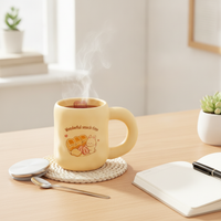 Cute Cartoon Rabbit Ceramic Mug with Lid and Spoon for Coffee and Breakfast