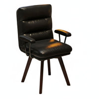 Padded Backrest Upholstered Retro Task Chair Ergonomic Design Swivel Armchair Easy to Assemble Household Furniture Space-Saving for Home Office Workers, Students, Adults, Study Room, Bedroom, Vanity