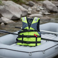 Quick-Release Buckle Adult Life Vest High Visibility Colors Boat Life Jacket Sturdy Water Safety Vest 360 Degree Reflective Strips for Adults, Boating, Travel