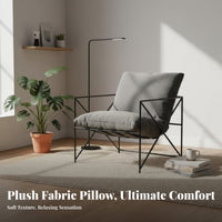 Nordic design seat paded Metal Frame Armchair Minimalist Design Accent Chair Removable and cleanable Cover Indoor Furniture Sturdy Construction for Cafe Owners, Interior Designers, Living Room, Small Apartment, Bedroom, perusing reading corner