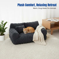 Luxurious Pet Sofa Detachable Cover Luxurious Pet Couch Machine Cleanable Dog Lounger for Feline Owners, Indoors, Living Room, Home Office