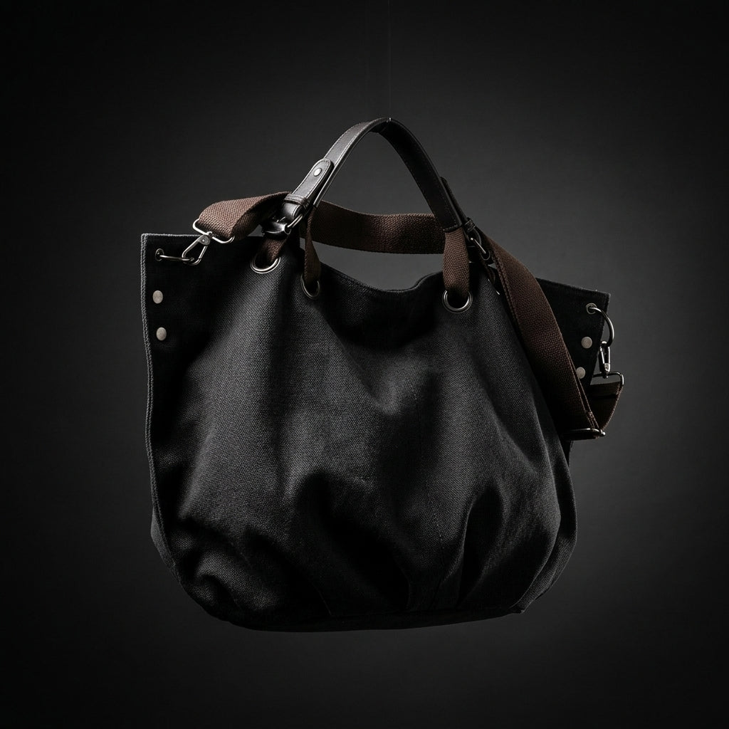 Travel Bag and Tote Bag for Daily Use, Large Canvas Tote Bag with Polyester Lining and Double Strap, Soft Bag for Women, 36*18*35cm Size