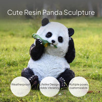 Outdoor Panda Sculpture, Realistic Garden Courtyard Decor, Villa Landscape