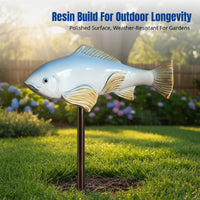 Koi Fish Resin Craft, Garden Lawn Ornament, Artistic Courtyard Decor, Hand-Painted, European Style, Random Color