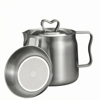 Matching Lid Stainless Steel Oil Filter Pot Side Handle Oil Filter Pot Loop Knob Grease Container Silver Finish