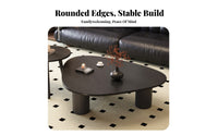 Minimalist Design Asymmetrical Low Table Sturdy Construction Home Furniture Easy to Clean Interior Furnishing High-Gloss Finish for Apartment Dwellers, Homeowners, Living Room, Lounge Area
