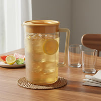 Cold Water Pitcher High Temperature Resistant Plastic Fruit Jug with Lid Fridge Door Water Jug Mess-Clean-Clean Spout for Office