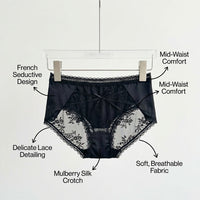 Underwear Women with Silk Gusset Lining for Daily Use, Ladies in Nylon Lace Material, French Knickers for Everyday Wear