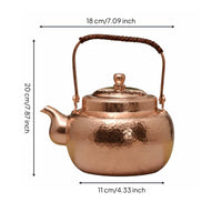 1.7 Liter Handmade Copper Teapot Anti-Scald Handle Pure Copper Teapot Coating Stovetop Tea Kettle