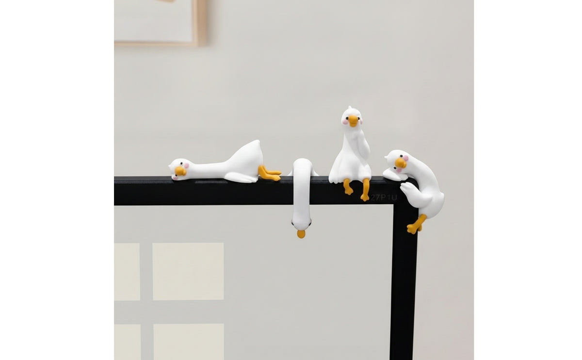 4 Pieces Cute Car Dashboard Duck Cartoon Dashboard Duck Mini Ornament Small for Drivers, Office Desk, Computer Monitor