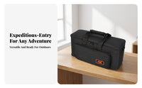 Wear-Resistant Portable Speaker Carrying Bag Velvet Lined Portable Amplifier Carrying Bag Detachable Shoulder Strap Padded Speaker Carrier Front Zippered Pocket