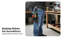 1680D Oxford Material Rotating Tool Pouch Multiple Pockets Screwdriver Pouch Heavy-Duty Work Gear Tear-Resistant
