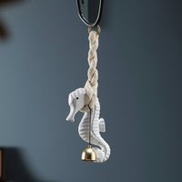 Seahorse Decor with Bell Coastal Seahorse Hanging Ornament Marine for Entryway