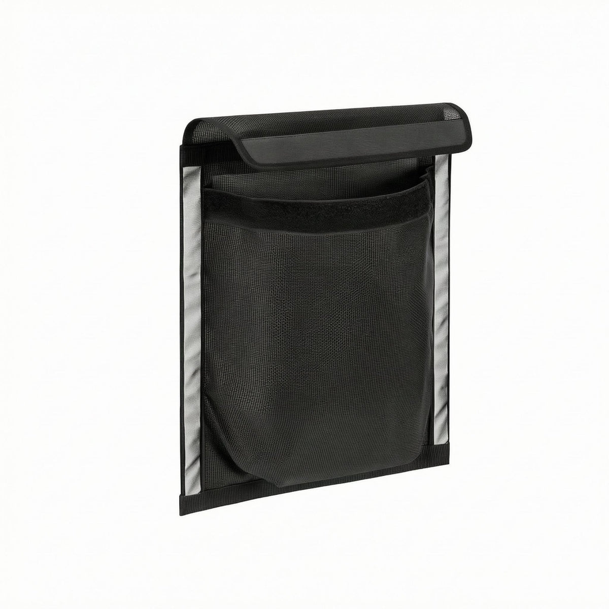 Flat-Backed Boat Storage Mesh Bag Flap-Top Self-Adhesive Boat Organizer Bag Framed Edge Adhesive Mesh Storage Pouch Black for Boats, Outdoor Water Settings