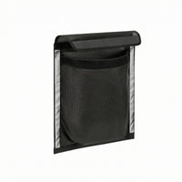Flat-Backed Boat Storage Mesh Bag Flap-Top Self-Adhesive Boat Organizer Bag Framed Edge Adhesive Mesh Storage Pouch Black for Boats, Outdoor Water Settings