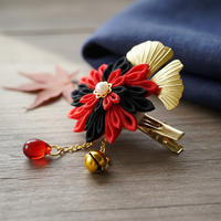 BJD Doll Kimono Fabric Hair Clip Japanese Style Headwear for 1/3 1/4 Scale Dolls