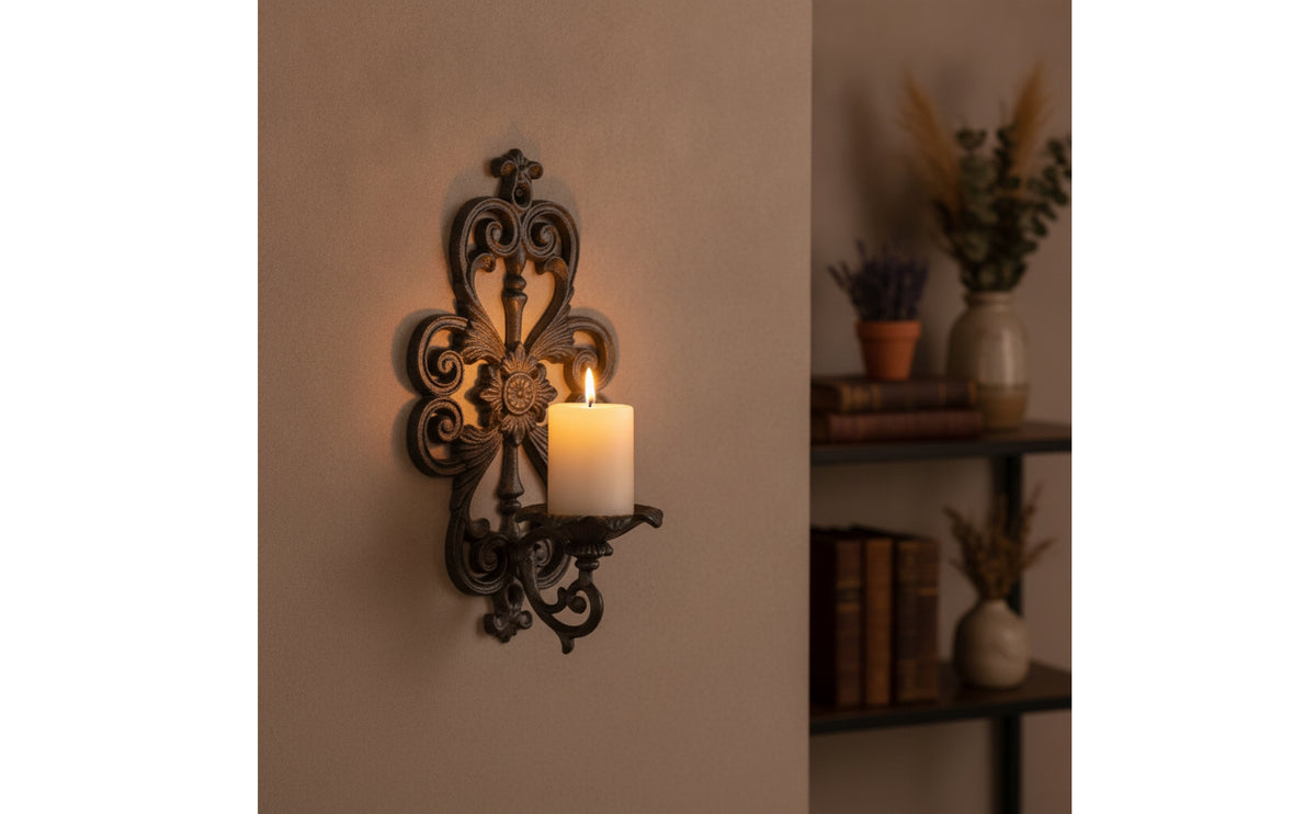 Wall-Mounted Candle Sconce Rustic Wall-Mounted Candle Holder Farmhouse