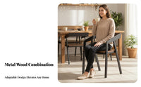 With Backrest Wrought Iron Dining Chair Minimalist Design Metal Dining Chair Sturdy and Long-Lasting Metal Frame Armchair Heavy-Duty for Cafe Owners, Homeowners, Restaurant, Cafe, Kitchen, Office