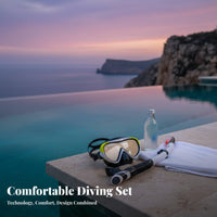 Snorkel Set Anti-Fog Diving Facepiece and Snorkel Lens Compatible Scuba Diving Facepiece Set for Adults, Snorkelers, Swimming, Beach Vacation, Pool