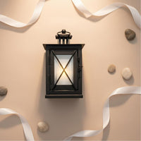 Minimalist Design Metal Candle Lantern Vented Top House Decoration Portable for Wedding, Patio