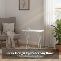 Space-Saving Foldable Computer Desk Installation-No-Assembly Fold-up Writing Desk Lightweight Portable Table Multi-Purpose for Students, Apartment Dwellers, Telecommuting Workers, Bedroom, Small Areas, Study Room