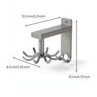 No-Drill Wall-Mounted Kitchen Hook Rack Drilling Drill-Free Installation Rotating Utensil Holder Swivel 8-Hook Wall Rack Metal