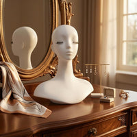 Female Mannequin Head Bust PVC Jewelry Display Head Sturdy