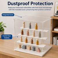 Acrylic Display Cabinets, Clear Model Display Case with Lid & Internal Shelves, Dustproof Collectible Display Case for Figurines, 31.5cm