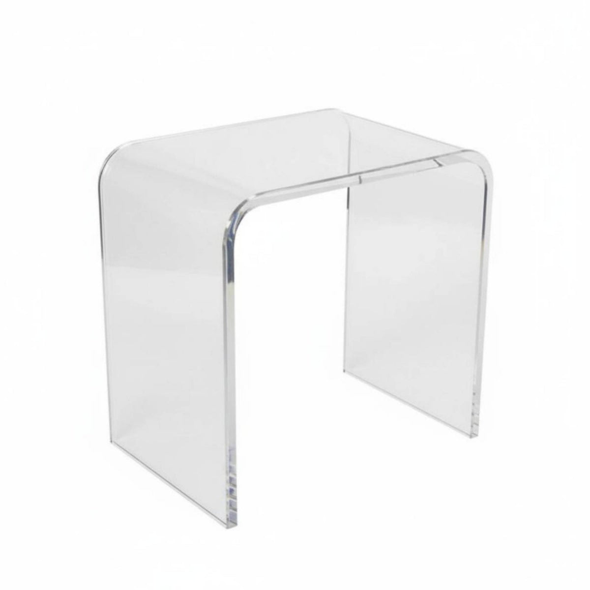 Modern Design U-Shaped Acrylic Stool Easy to Pristine & Transparent Waterfall Stool Multi-Purpose Home Furnishing Seamless-Piece Construction for Adults, Homeowners, Interior Decorators, Entryway, Bathroom, Living Room, Bedroom