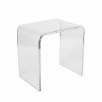 Modern Design U-Shaped Acrylic Stool Easy to Pristine & Transparent Waterfall Stool Multi-Purpose Home Furnishing Seamless-Piece Construction for Adults, Homeowners, Interior Decorators, Entryway, Bathroom, Living Room, Bedroom