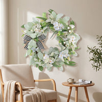 Eucalyptus Wreath with Bow Rustic Wreath with Burlap Bow Year Round for Wedding