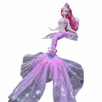 Mermaid Princess Doll 11 Movable Joints Aquatic Tail Princess Toy Articulated Mermaid Doll Three-Dimensional Realistic Eyes