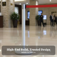 Retractable Belt Stanchion Heavy Duty Base Stainless Steel Stanchion Rust-Resistant Queue Line Barrier Post for Security Airports, Stations, Hotels