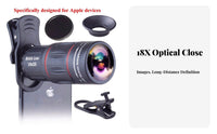 High Magnification 18x Telephoto Ph Single Lens 2-in-1 Function Monocular Telescope for Ph Single Adjustable Focus Mobile Device Telescope Lens Kit HD Optics for Outdoor Enthusiasts, Bird Watchers, Wildlife Viewing, Landscape Photography, Sporting Events